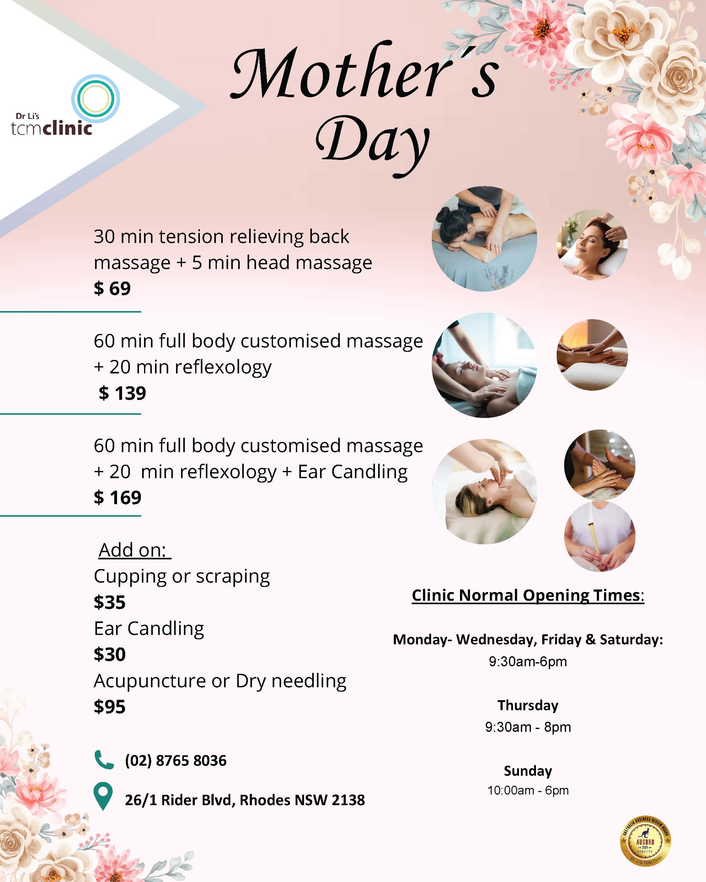 Mother's Day Remedial Massage 